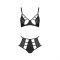 Комплект білизни Passion TASMINA SET XXL/XXXL black, ліф, високі трусики з корсетом ззаду