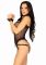 Комплект атласних ременів для бондажу Leg Avenue Satin elastic harness Set, One size, Black
