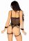 Комплект атласних ременів для бондажу Leg Avenue Satin elastic harness Set, One size, Black