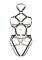 Портупея-тедді з екошкіри Leg Avenue Heart ring harness teddy L, Black, підвіска-сердечко, ланцюги