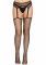 Панчохи-сітка Leg Avenue Net stockings with garter belt One size Black, пояс, підв’язки