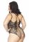 Тедді з відкритим доступом Leg Avenue Net lace crotchless teddy 1X–2X Black, шнурівка на спині