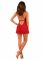 Прозора сорочка бебі-дол Obsessive Lacelove babydoll & thong XL/2XL Red, мереживо, стрінги