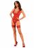 Прозорий корсет Obsessive Lacelove corset XS/S Red, мереживо, підв’язки для панчіх