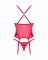 Прозорий корсет Obsessive Lacelove corset XS/S Red, мереживо, підв’язки для панчіх