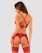 Комплект білизни Obsessive Lacelove cupless 3pcs set XS/S Red, бюстгальтер, стрінги, пояс для панчіх