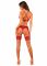 Комплект білизни Obsessive Lacelove cupless 3-pcs set XL/2XL Red, бюстгальтер, стрінги, пояс для панчіх
