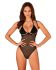 Прозоре боді Obsessive Selinne teddy M/L Black, дрібна сітка, подвійні бретелі