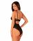 Прозоре боді Obsessive Selinne teddy XL/2XL Black, дрібна сітка, подвійні бретелі