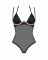 Прозоре боді Obsessive Selinne teddy XL/2XL Black, дрібна сітка, подвійні бретелі