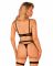 Комплект білизни Obsessive Selinne 3-pcs set M/L Black, бюстгальтер, стрінги пояс для панчіх