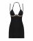 Сорочка Obsessive Selinne chemise & thong XS/S Black, стрінги, подвійні бретелі