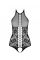 Бодістокінг з імітацією корсетної шнурівки Passion BS094 One Size, white, квітковий візерунок, з дос