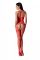 Бодістокінг з безліччю бретелей Passion BS095 One Size, red, імітація пояса та панчіх, з доступом