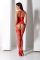 Бодістокінг з безліччю бретелей Passion BS095 One Size, red, імітація пояса та панчіх, з доступом