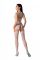 Бодістокінг з безліччю бретелей Passion BS095 One Size, white, імітація пояса та панчіх, з доступом
