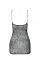 Ажурна мінісукня на тонких бретелях Passion BS096 One Size, black, плетіння на грудях