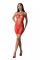 Ажурна мінісукня на тонких бретелях Passion BS096 One Size, red, плетіння на грудях