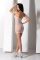 Ажурна мінісукня на тонких бретелях Passion BS096 One Size, white, плетіння на грудях