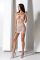 Ажурна мінісукня на тонких бретелях Passion BS096 One Size, white, плетіння на грудях