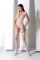 Бодістокінг з плетінням на грудях Passion BS099 One Size, white, відкритий доступ, імітація підв’язо
