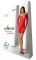 Напівпрозора мінісукня Passion BS101 One Size, red, рукави-мітенки