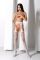 Еротичні колготки-бодістокінг зі шнурівкою на стегнах Passion S026 One Size, white, з доступом