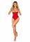 Боді з доступом Obsessive Ingridia crotchless teddy XS/S, червоне, відкриті груди