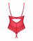 Боді з доступом Obsessive Ingridia crotchless teddy XS/S, червоне, відкриті груди