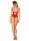 Боді з доступом Obsessive Ingridia crotchless teddy XL/2XL, червоне, відкриті груди