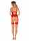 Комплект корсет та стрінги Obsessive Ingridia corset & thong XS/S, червоний