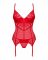 Комплект корсет та стрінги Obsessive Ingridia corset & thong XS/S, червоний