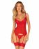 Комплект корсет та стрінги Obsessive Ingridia corset & thong M/L, червоний