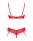 Комплект Obsessive Ingridia 2-pcs crotchless set XL/2XL, червоний, з доступом, відкриті груди