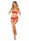 Комплект Obsessive Ingridia 2-pcs crotchless set XL/2XL, червоний, з доступом, відкриті груди