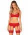 Комплект Obsessive Ingridia 3-pcs set XS/S, червоний, бюстгальтер, стрінги, пояс