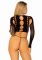 Комплект безшовної білизни Leg Avenue Long sleeve crop top & string Black, One Size, топ, стрінги