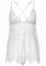 Сорочка бебі-дол Leg Avenue Floral lace babydoll & string White S, стрінги