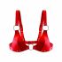 Ліф з натуральної шкіри Feral Feelings - Bikini Top Red