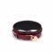 Шкіряний нашийник з повідцем Liebe Seele Wine Red Curved Collar, замок-сердечко