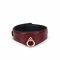 Шкіряний нашийник з повідцем Liebe Seele Wine Red Curved Collar, замок-сердечко