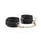 Наручники з ланцюжком Liebe Seele Black Organosilicon Wrist Cuff, екошкіра