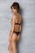 Еротичне боді Passion MARINA BODY, L/XL, beige, з відкритими чашками