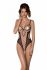 Еротичне боді Passion MARINA BODY, S/M, beige, з відкритими чашками