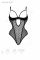 Еротичне боді Passion MARINA BODY, L/XL, black, з відкритими чашками