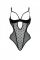 Еротичне боді Passion MARINA BODY, XXL/XXXL, black, з відкритими чашками