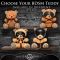 Плюшевий ведмедик HOODED Teddy Bear БДСМ у шкіряному капюшоні з повідцем, 23x16x12 см