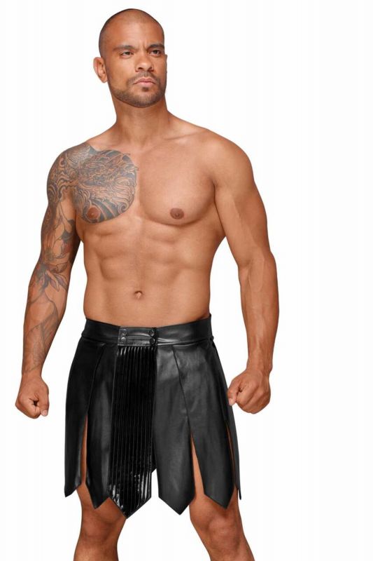Чоловіча спідниця гладіатора Noir Handmade H053 Eco leather men's gladiator skirt, S, екошкіра
