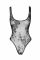 Боді Noir Handmade F242 Tulle body with patterned flock embroidery, M