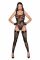 Боді Noir Handmade F242 Tulle body with patterned flock embroidery, L